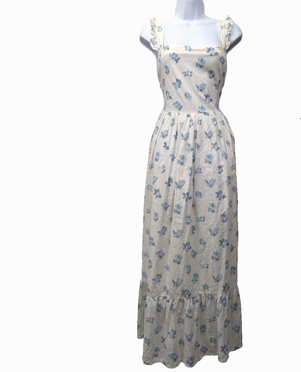All In The Detail Midi Dress Womens Large Floral Block Print Cottage Prairie